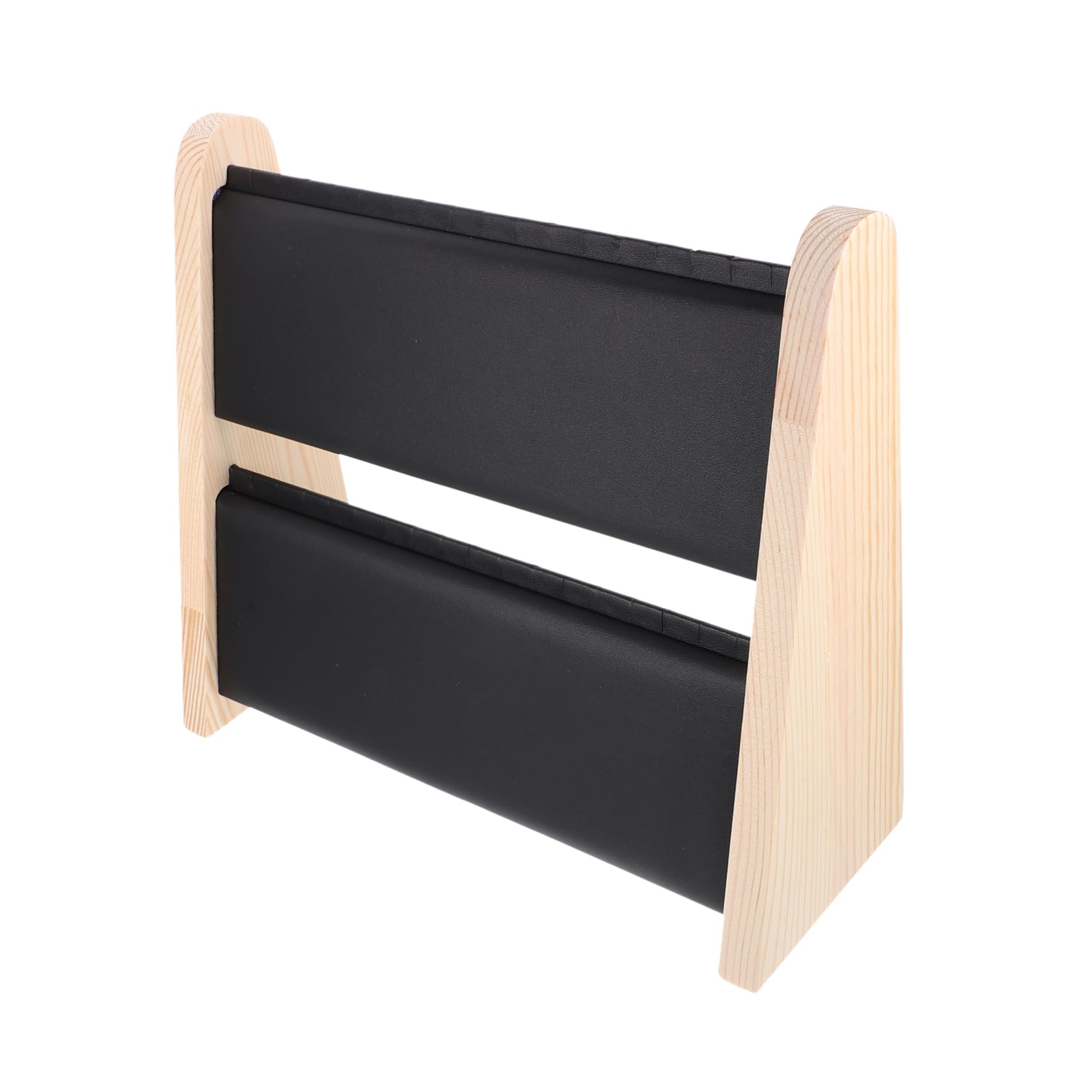 Présentoir à Bijoux en Bois Massif Noir, Organiseur Élégant à Double Couche pour Porte-colliers, pour Boutiques et Salons Professionnels