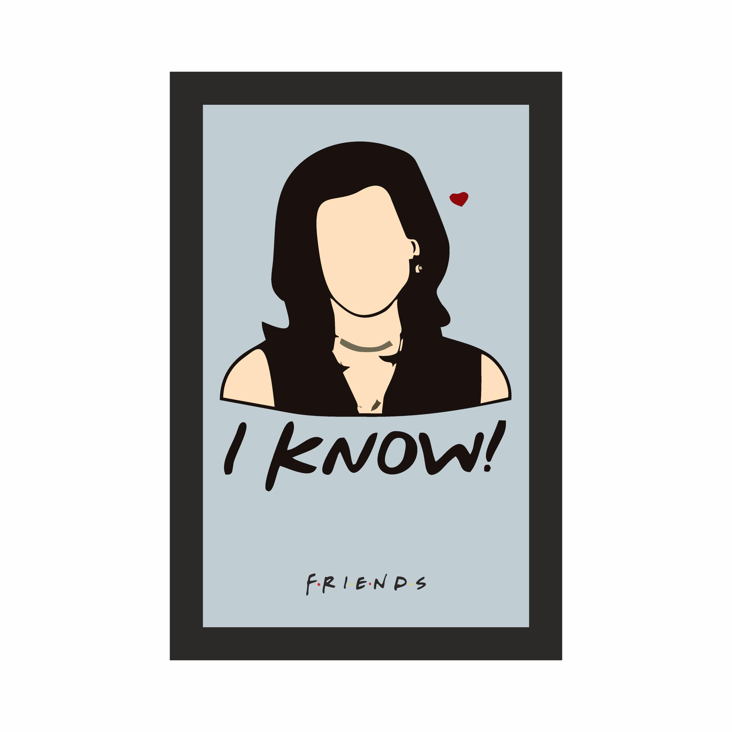 Friends Monica I Know Blue Portrait Photo Frame A4 Black – view 3