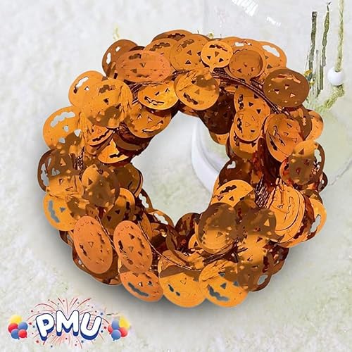 Miniatura 3 de PMU Guirnalda de calabaza de alambre brillante para Halloween, festivales de otoño, fiestas de Halloween, bodas, cumpleaños de Halloween, Halloween,