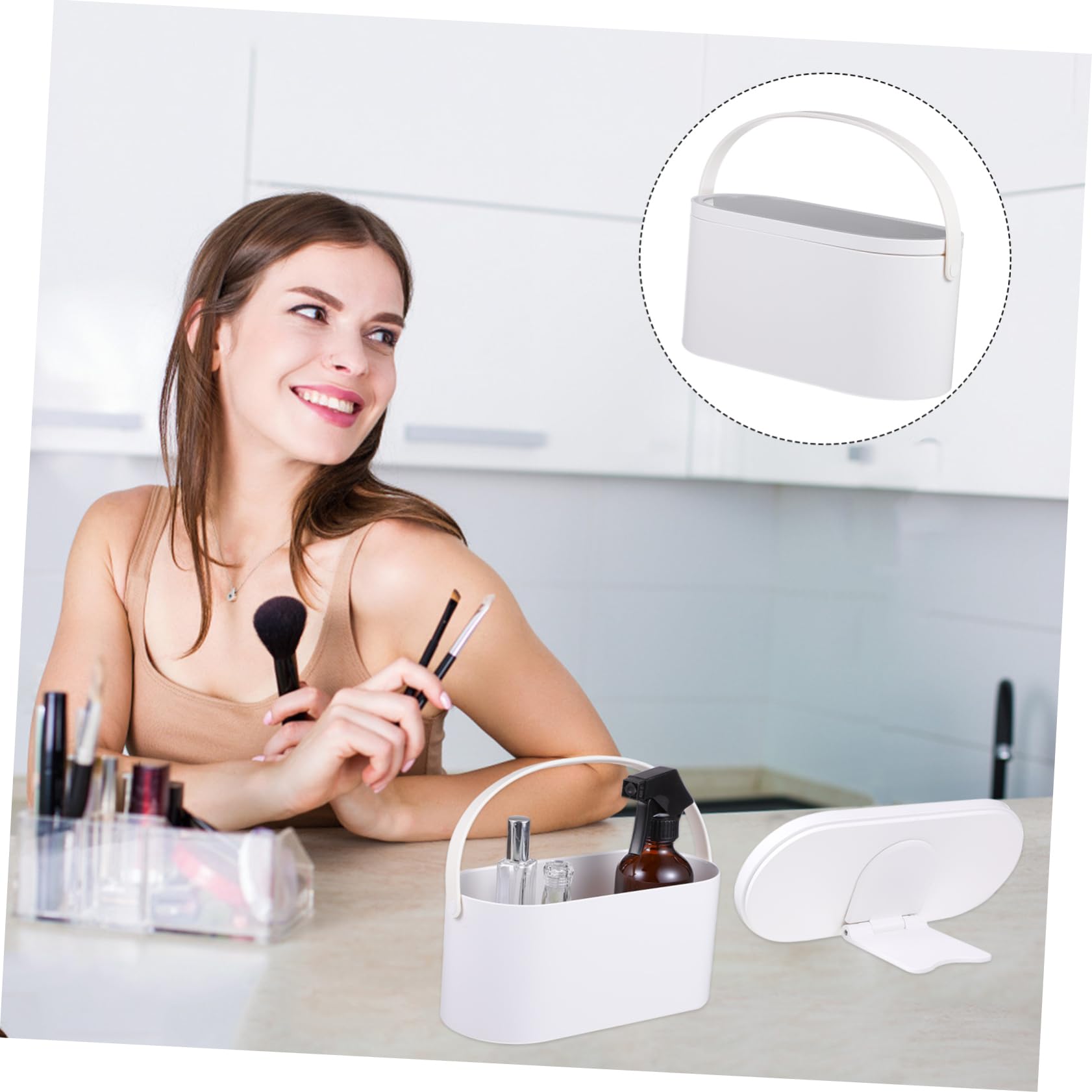 POPETPOP Przenośna Kosmetyczka z Lustrem Led Organizer Do Makijażu Idealna Do Podróży Outdooru i Kempingów z Dużą Przestrzenią Kosmetyki i Akcesoria Trwała Konstrukcja z Plastiku