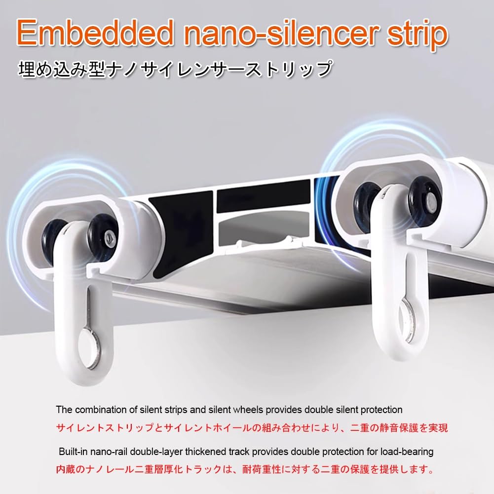 Polea de aluminio para separadores de habitaciones y dormitorios de 120 cm, disponible en 170/240/320 cm, diseño Sylish Easy Insallaion.