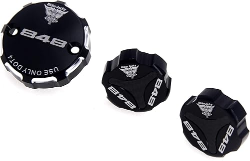 Miniatura 3 de Para Ducati 848EVO 2008-2013 2009 2010 2011 2012 CNC aluminio motocicleta freno delantero embrague y tapa de depósito de líquido de freno trasero