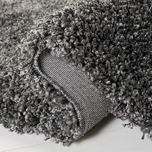 Image of Solid Shaggy Carpets and Rugs for Bedroom Drawing Room 3x5 Feet Dark Grey Color