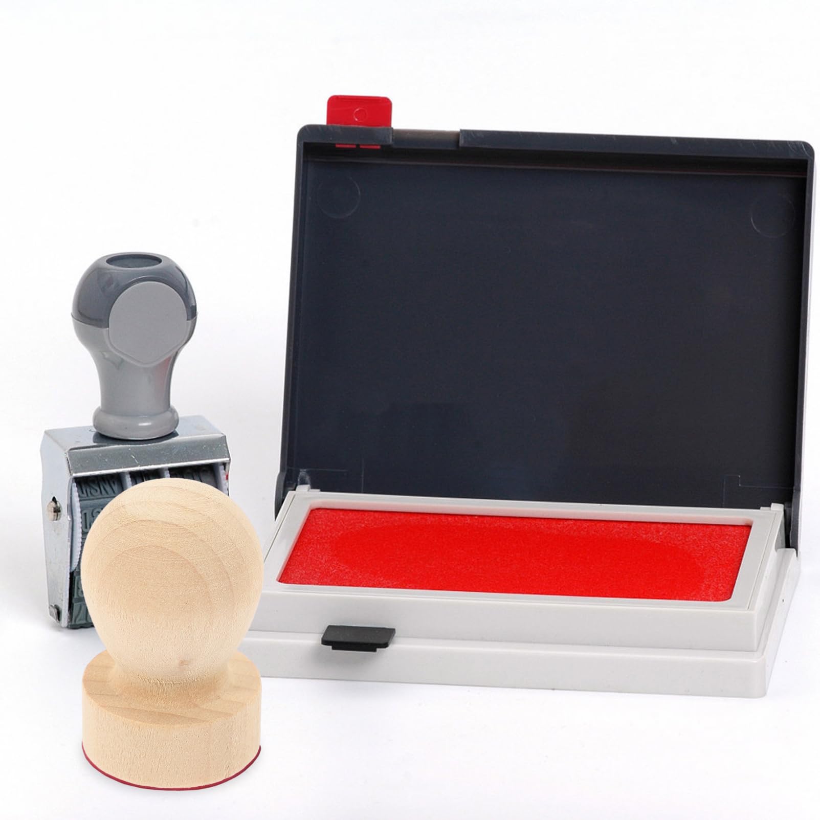 Lurrose 5 Sätze Dübel Holz Blanko Stempel Griff Ersatzstempel Wachs Adresse 6 Stück * 5
