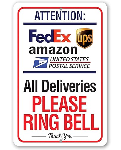 Miniatura 10 de Delivery Sign for Package and Box Deliveries - Please Ring Bell Instructions - Directional Deliveries Sign for Home Office, Porch Entryway Gate