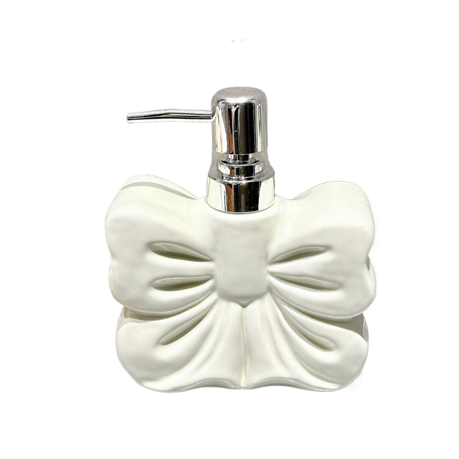 Ceramic Soap Dispenser Bowknot Hand Sanitizer Bottle Ceramic Toilet Lotion Bath Gel Shampoo Pressure Sub Empty(Color 1)