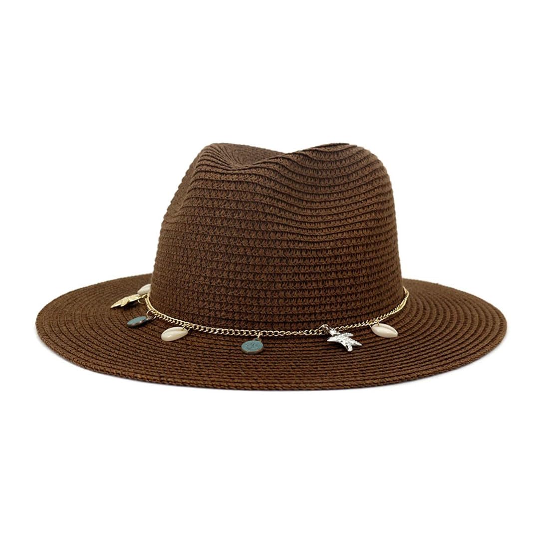 Sombrero de Paja de ala Ancha para Mujer, de Verano, para Playa, Viajes (Pnnrk 7 1/8)