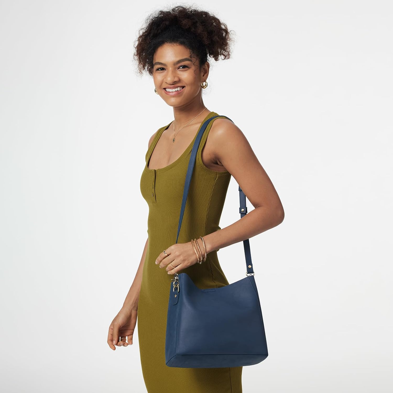 S-ZONE Full Grain Leather Crossbody Bags for Women Shoulder Bag Butterfly Bucket Purses - Image 2