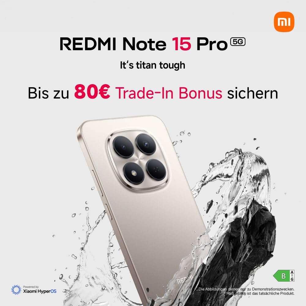 XIAOMI Redmi Note 15 Pro 5G Smartphone (12+512 GB) – 6580-mAh-Akku, IP66/IP68 Staub- und Wasserschutz, Neue 200-MP-Kamera, 6,83" AMOLED-Display, Schwarz, 2 Jahre Garantie - 3