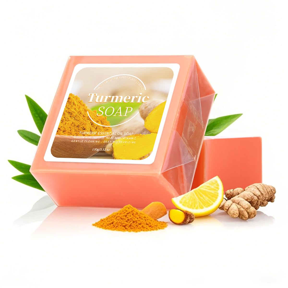 Turmeric Soap Bar for Face Body Handmade Washing Exfoliating Bar Moisturizing Oil Control Mild Nourishing Removing Body Dirty
