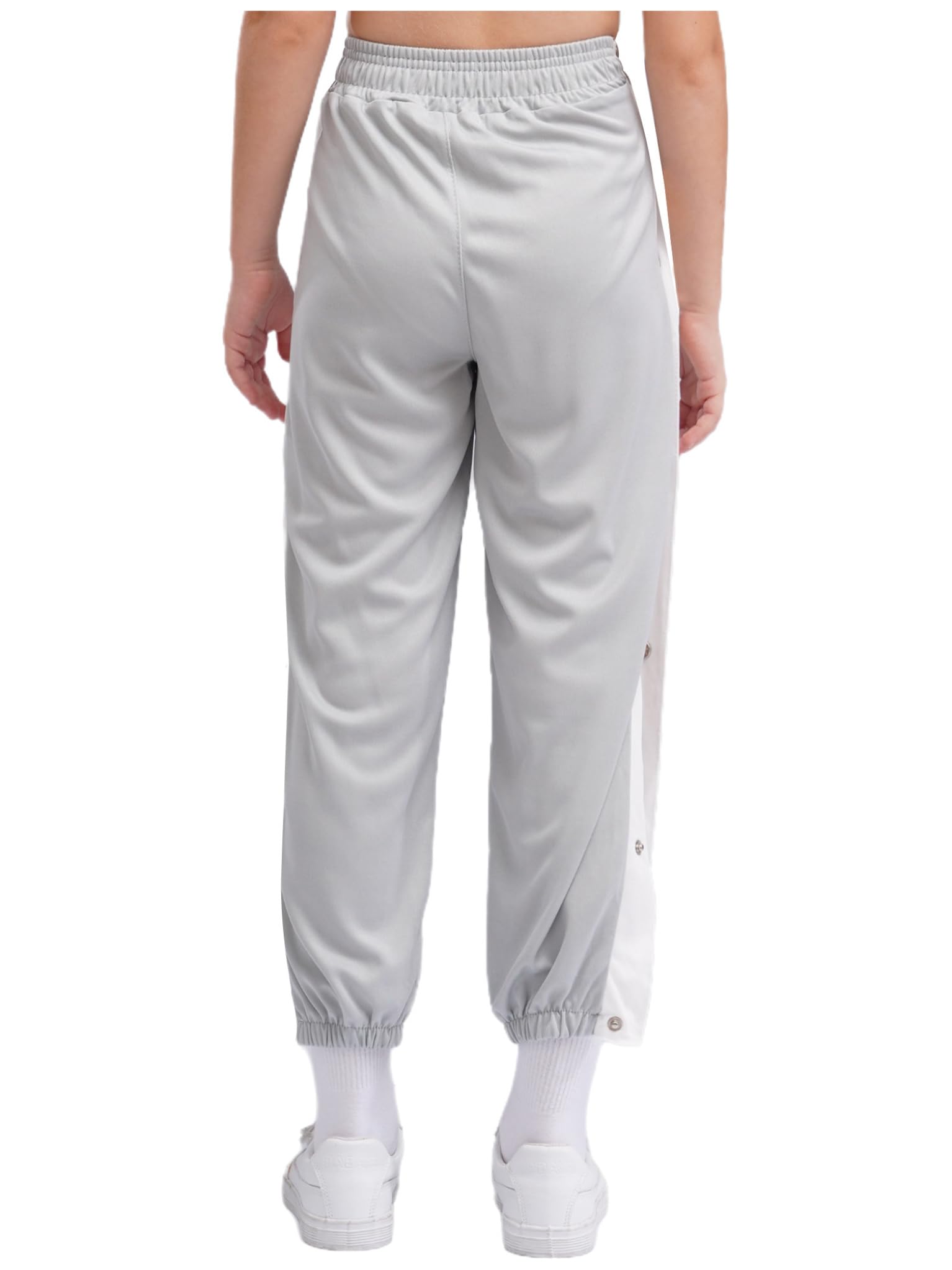 TTAO Kids Boys Side Split Button Tear Away Basketball Pants Loose Fit Post Surgery Sweatpants with Pockets Gray 15-16 Years