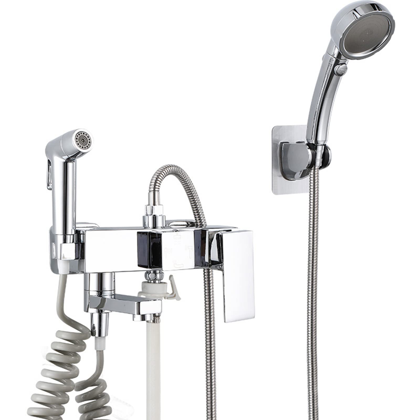 Mitigeur de salle de bain en laiton chrome avec ensemble de douche