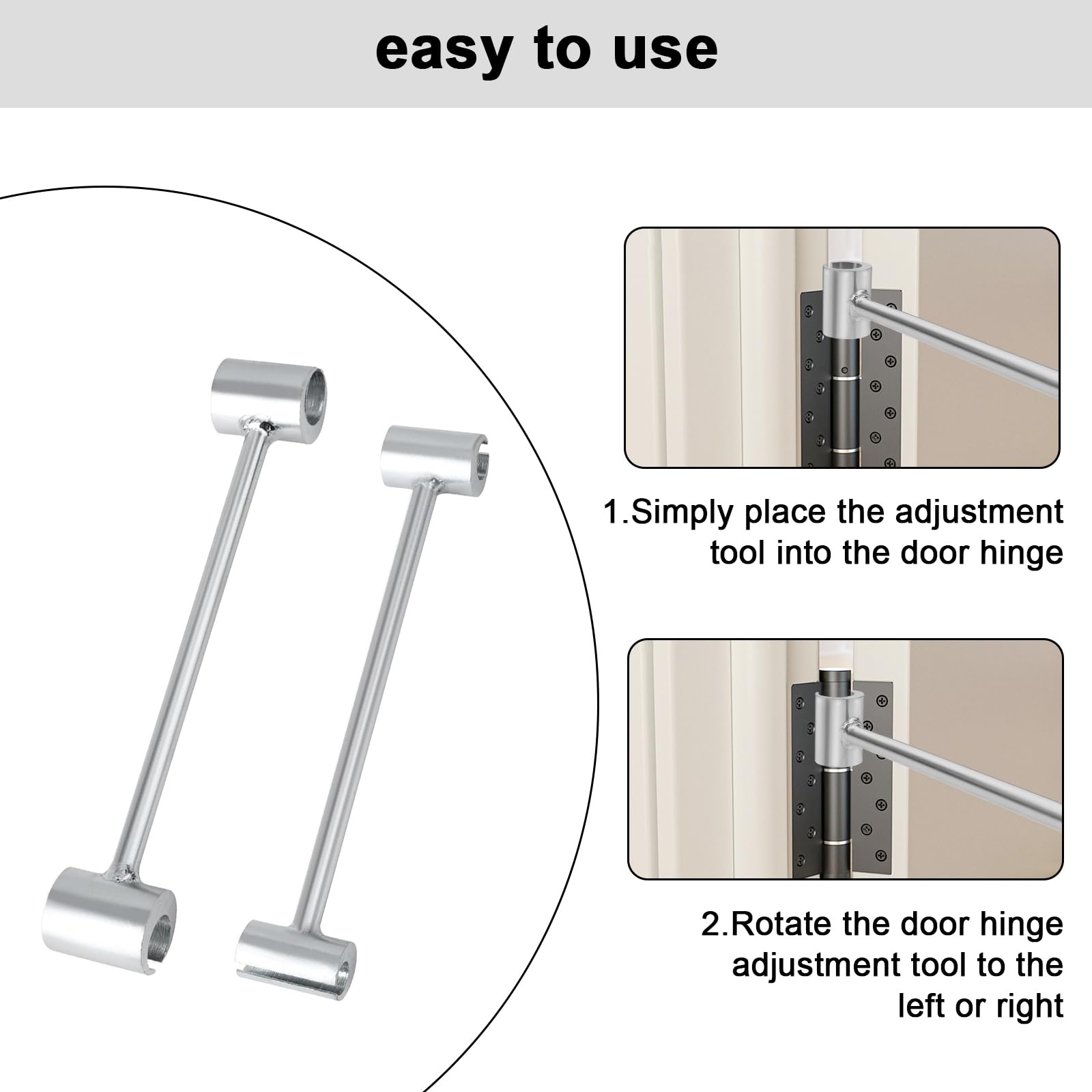 2 piezas de herramienta de ajuste de bisagra de puerta, llave de ajuste de espacio de bisagra de 14-19mm y 23-25mm, herramienta para abrir cerraduras de puertas de seguridad, puertas de sala limpia