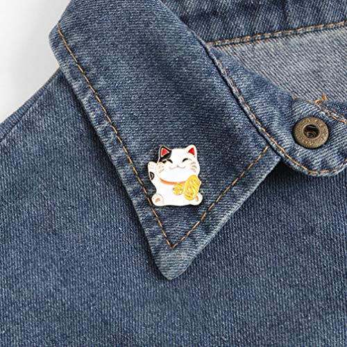 Broche chat émail Fortune aux finitions soignées pour femme