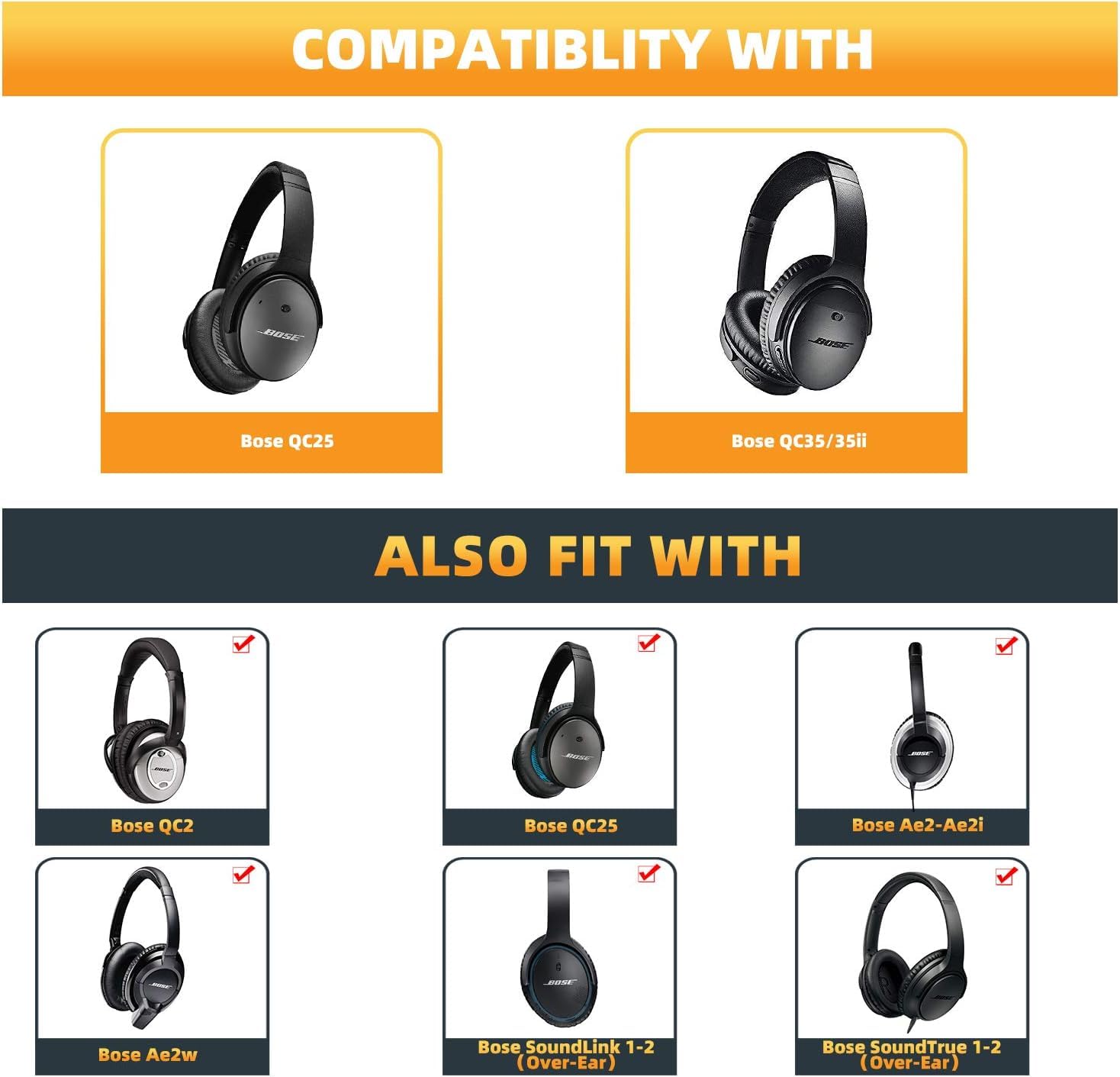 Amazon | 交換用イヤーパッド Bose QC25 QC35 メモリーフォーム