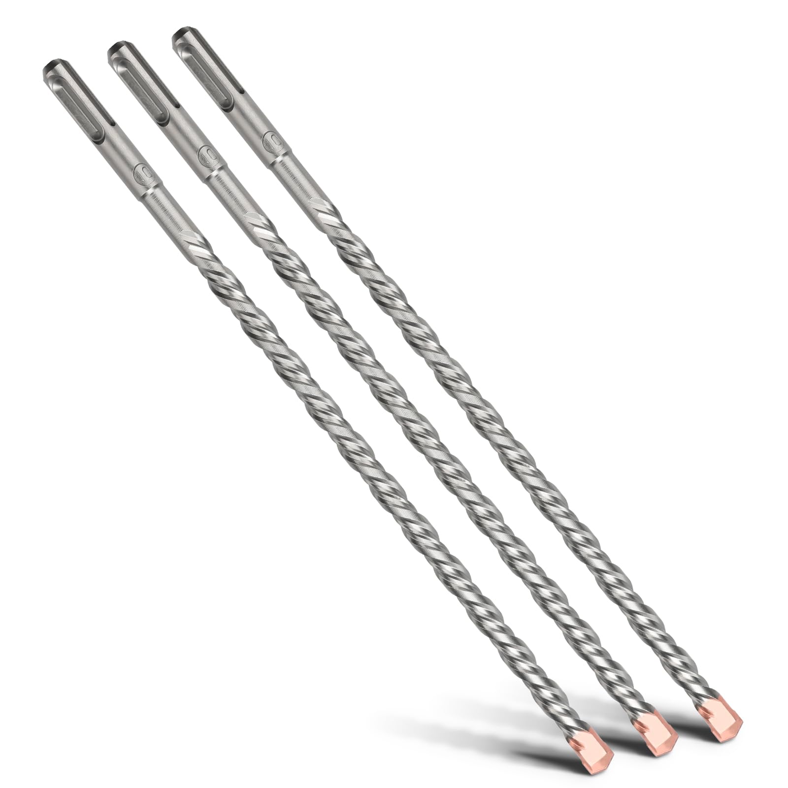 Juego de 3 brocas SDS Plus de 8 x 280 mm con doble hélice, martillo perforador para hormigón, piedra, piedra natural