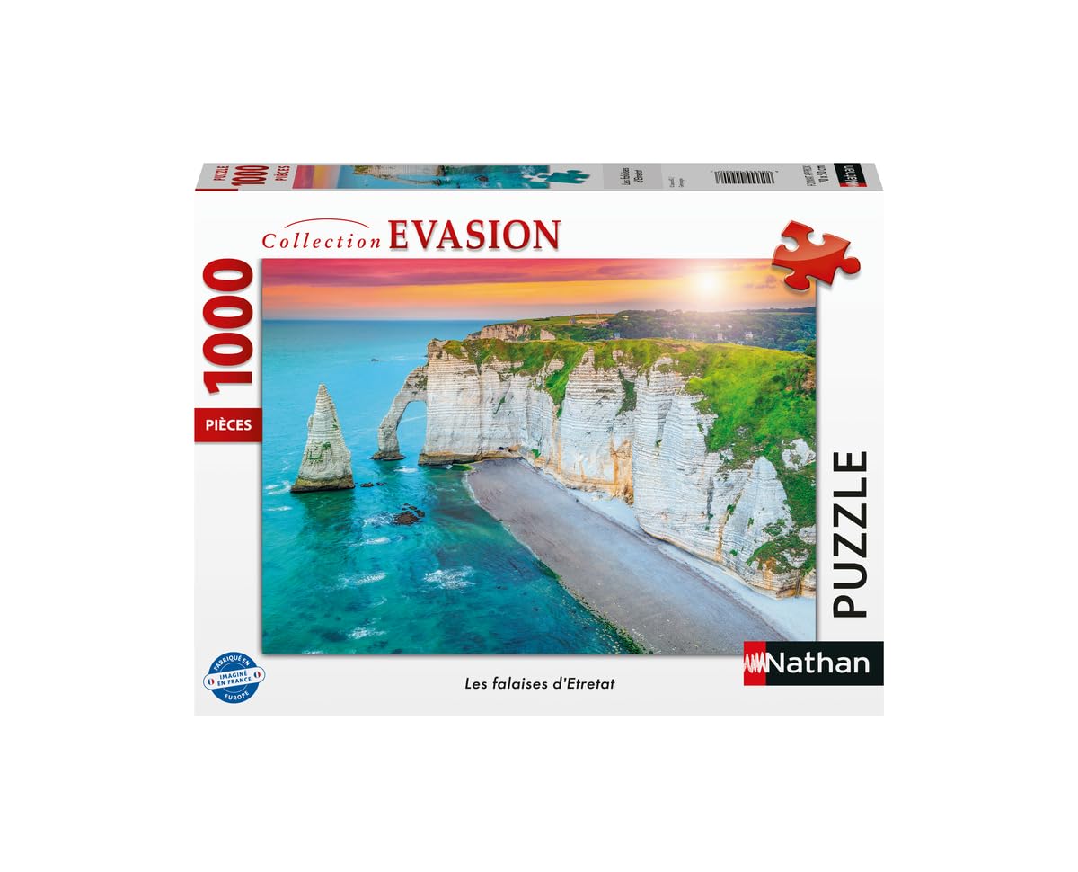 Nathan - Puzzle 1000 pièces - Les falaises d'Etretat - Adultes et Enfants dès 14 Ans - Puzzle de qualité supérieure - Encastrement Parfait - Collection Évasion - 12000920
