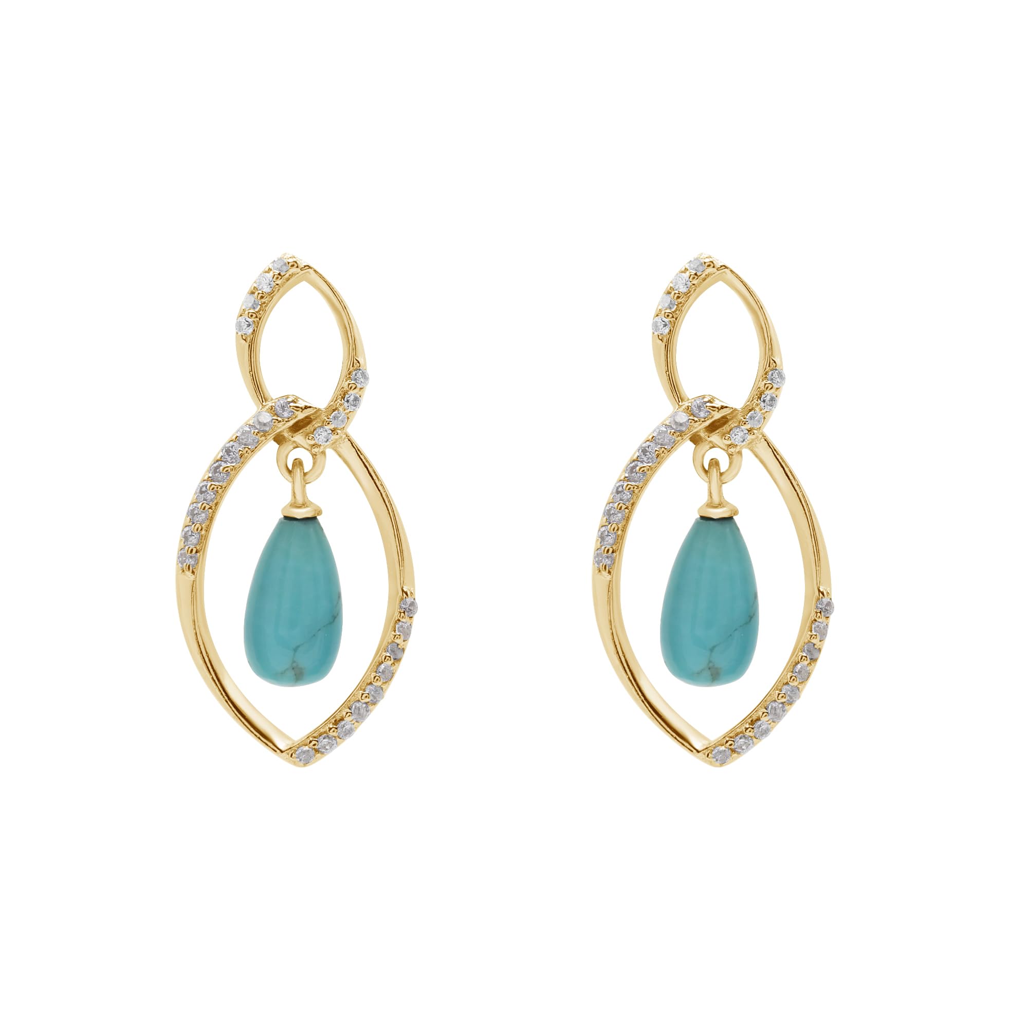 Boucles d'oreilles argent 925 nœud d'amour celte et turquoise véritable