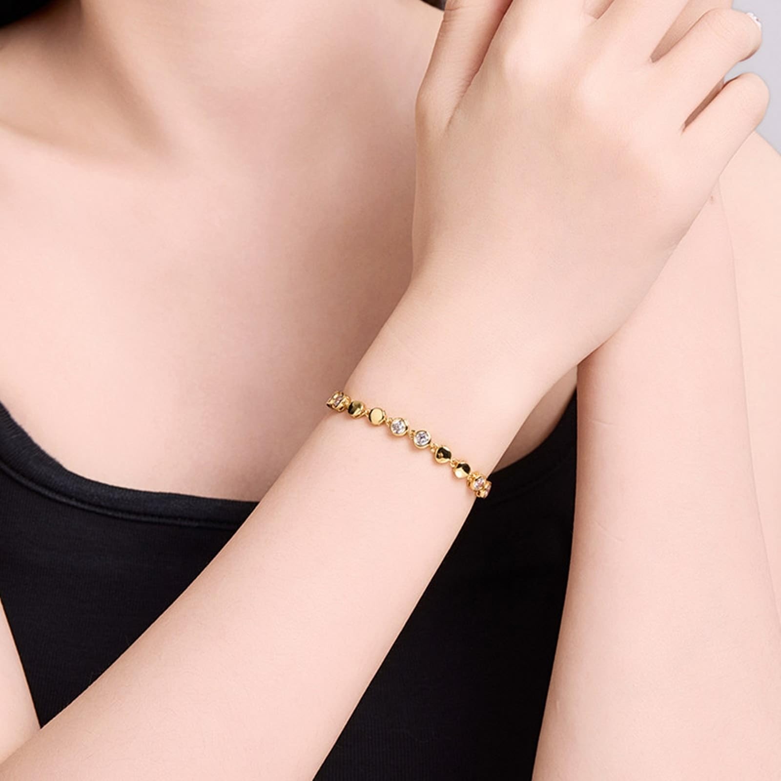 Echt Gold Schmuck Armband 9K/14K/18K Gold/Weißgold/PT950, Klassiker Armreifen