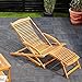 Casaria® Sonnenliege Klappbar mit Fußstütze abnehmbar inkl. Kissen Wetterfest Holz Gartenliege 166x70 cm Akazie Garten Liegestuhl 160kg Belastbar Balkon Liege
