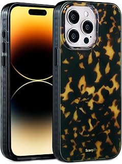 SCORPIFY for iPhone 15 Pro Case [Compatible with MagSafe] with Dark Brown Tortoise Shell Design, Cute Brown Magnetic Phone Cover for Women Girls, Slim Shockproof Bumper with Stylish Pattern