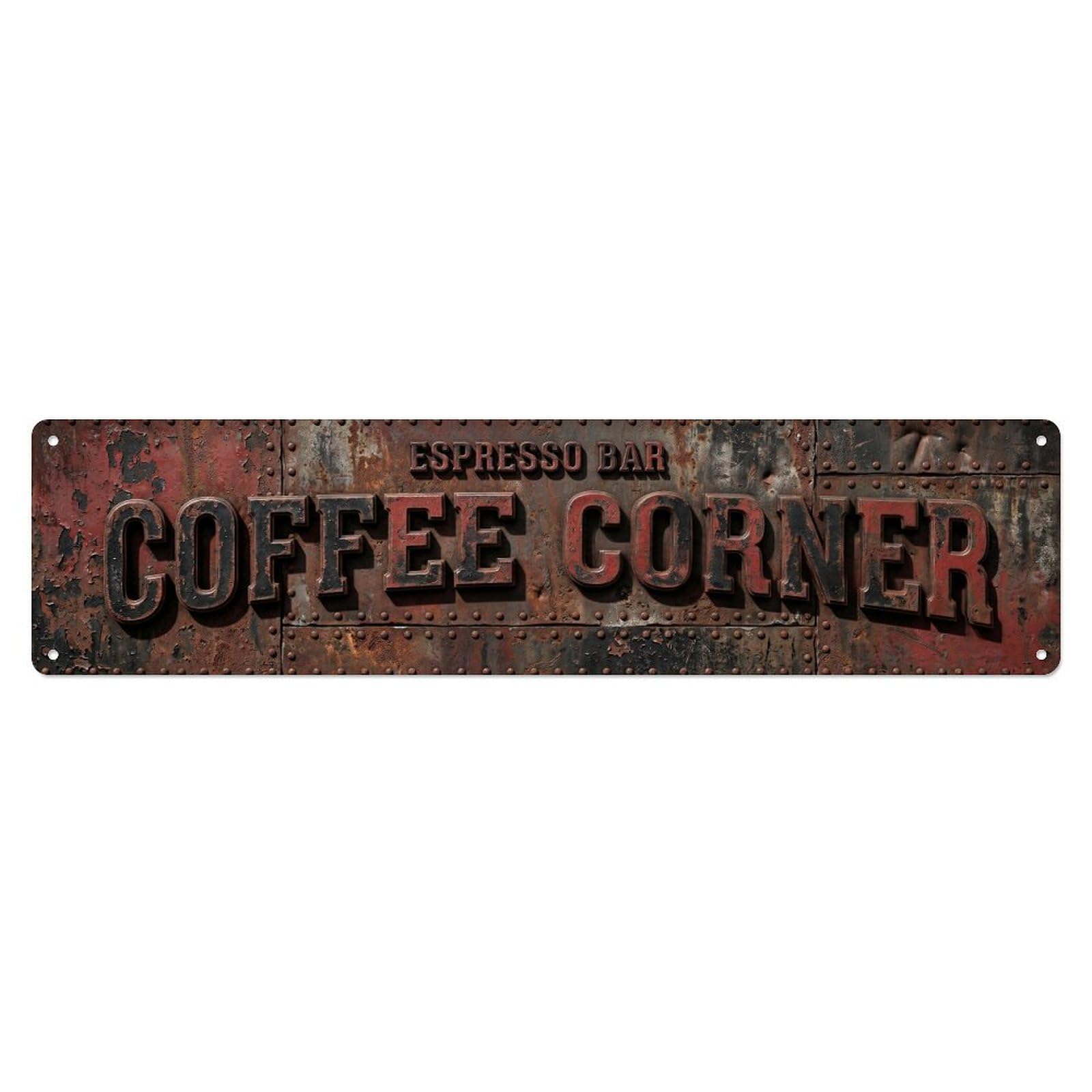 Coffee Corner Industrial Bar Metal Tin Sign