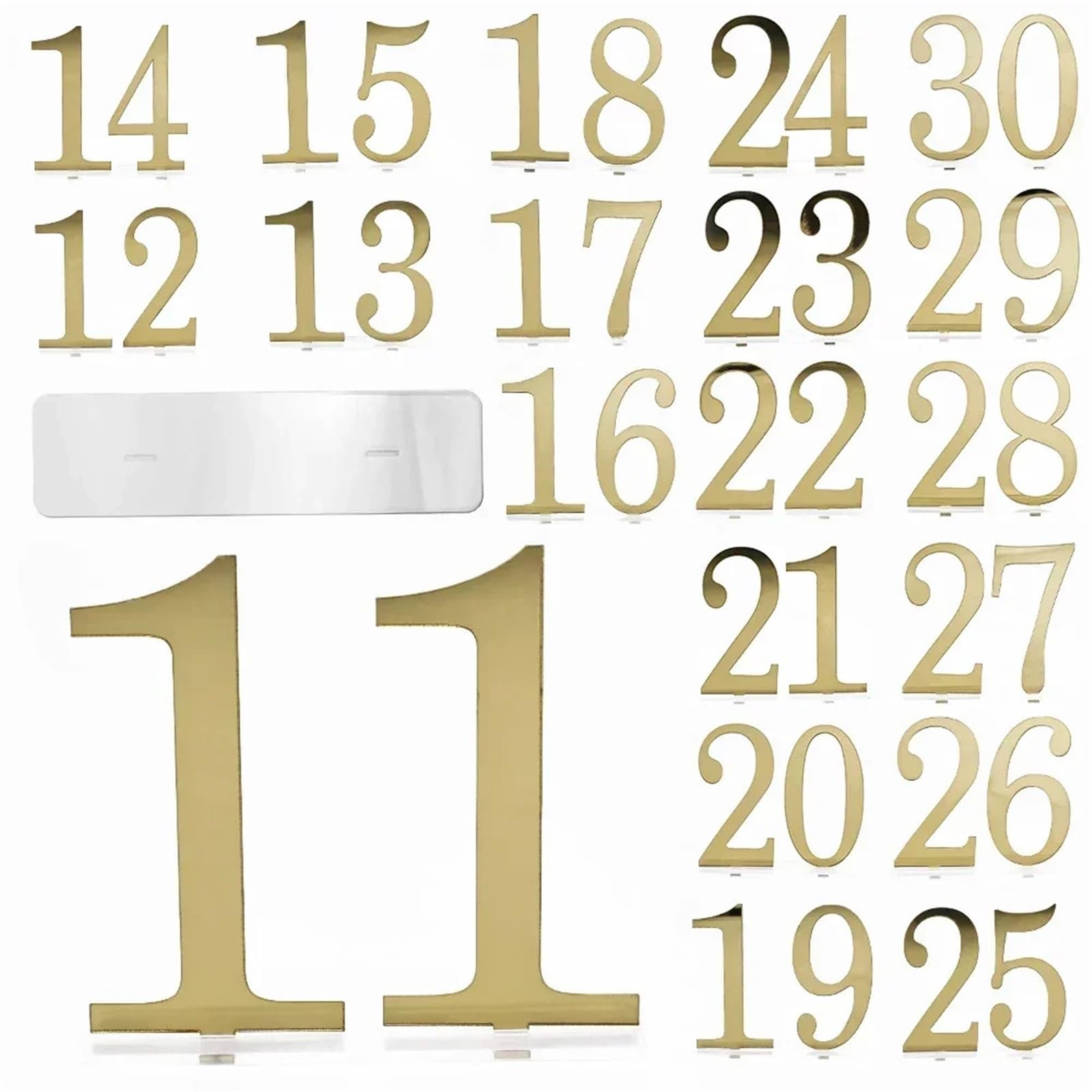 Goldspiegel-Tischnummernschilder for Hochzeiten, 3D-Dekor mit Ständer Für Restaurants(Number 21-25)