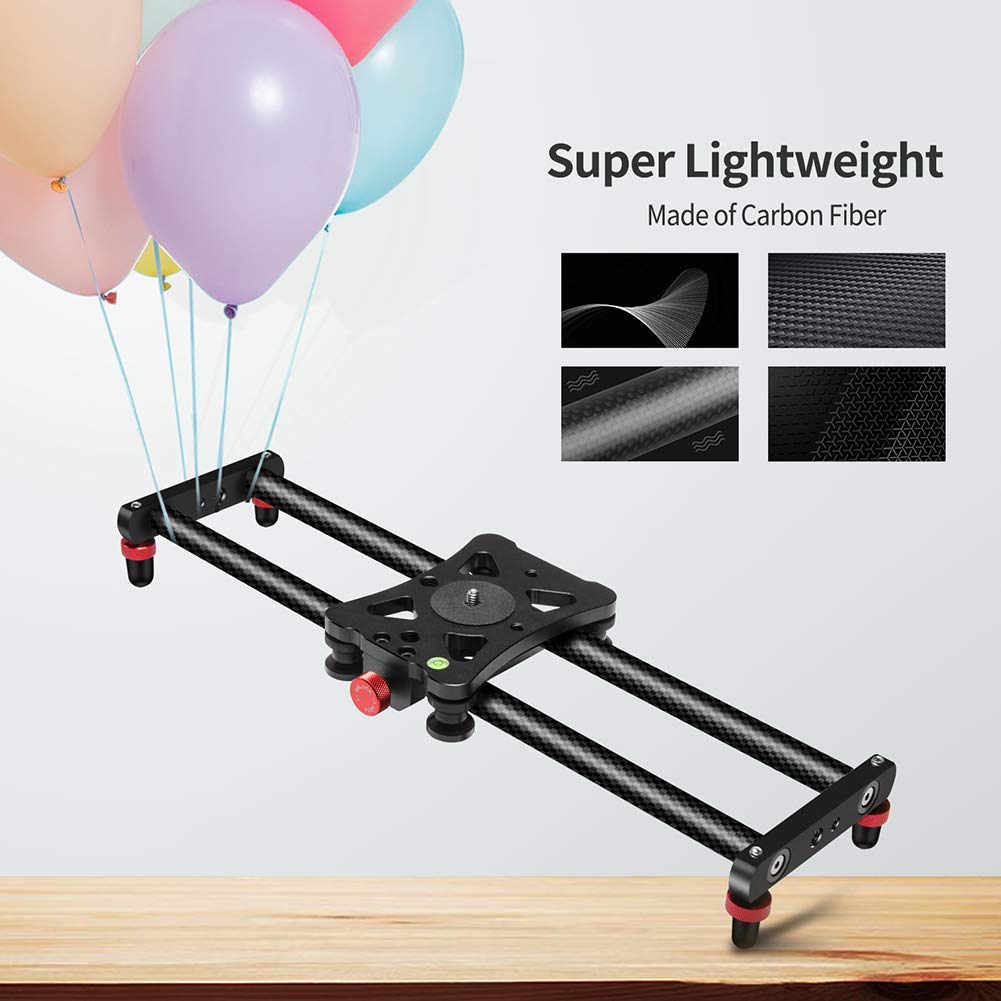 Zecti Kamera Slider, Slider Carbonfaser Kameraschiene/Videoschiene Rail Video Slider zur Stabilisierung Foto Video Filmemachen DSLR-Kamera wie die Nikon Canon (60cm)
