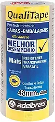 Fita para Empacotamento, Adelbras 0811000018, Transparente, Pacote de 4