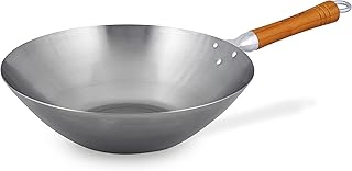 Ken Hom Classic KH332003 Wok Traditionnel en Acier Carbone, ø32 cm, Gris