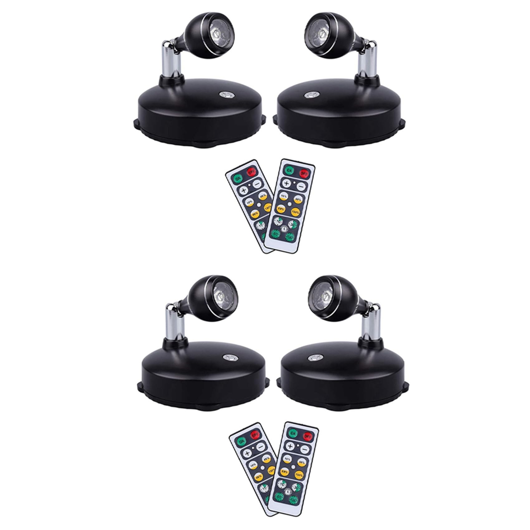 Hndhbfgrt Wireless Spotlight Indoor,Battery Operated Accent Lights Art Lights for Paintings,LED Wall Light with Remote (4 Pack, B)
