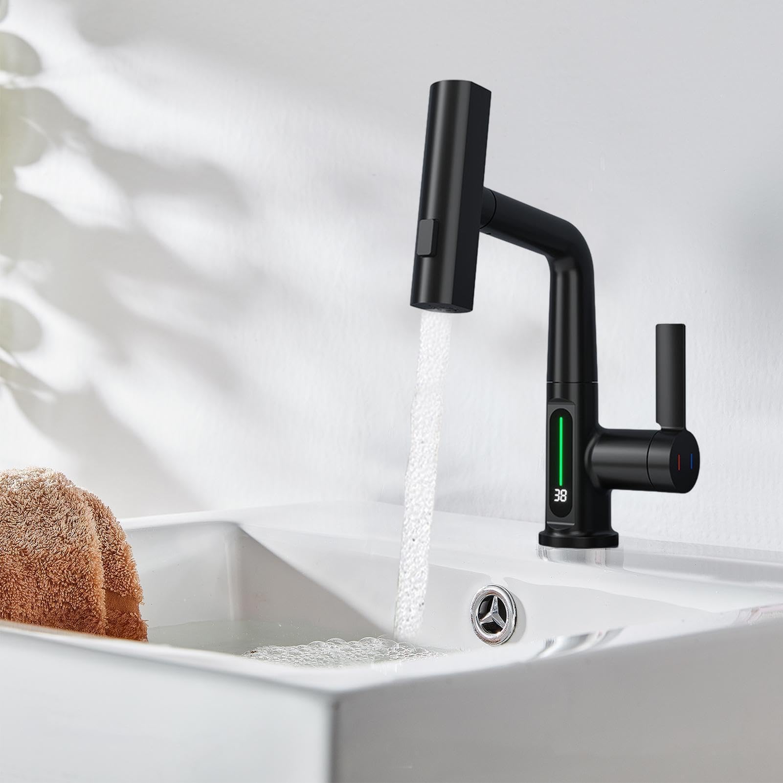 Miscelatore per Rubinetto Estraibile con 5 Modalità Acqua e Display