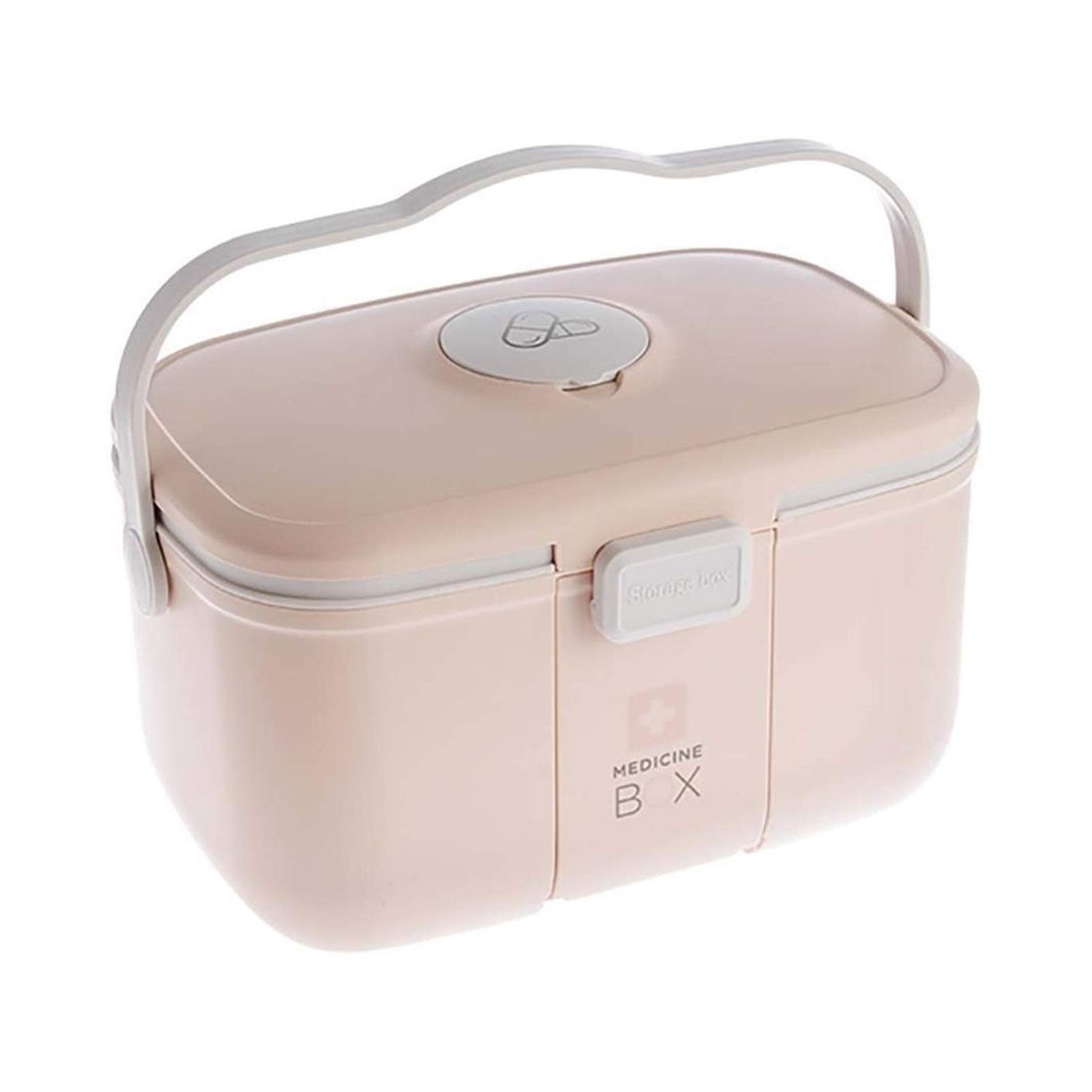 WML Caja Médica De Plástico Portátil, Caja De Medicinas para El Hogar, Equipo De Rescate De Viaje, Botiquín De Primeros Auxilios (Color : Pink)