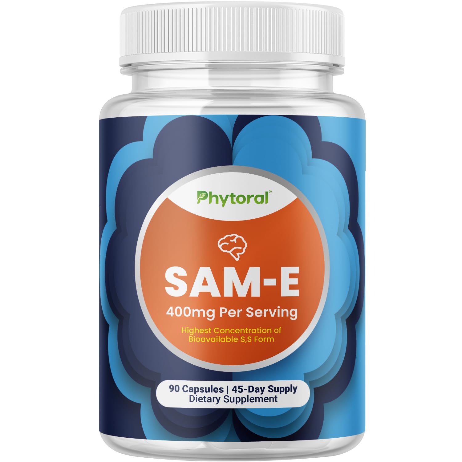 Pure SAM E Supplement 400mg - Nootropic SAM E 400mg Per Serving for Memory & Brain Support, Joint & Liver Health - Natural S-adenosylmethionine for Mood Balance - 90 Capsules