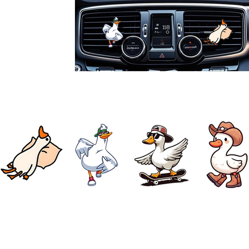 Cute Silly Goose Car Air Freshener Clips,Cowboy Goose Car Vent Clip,Car Air Conditioner Clip,Auto Vent Decoration Accessories,Automotive Interior Decoration Gifts for Men/Women