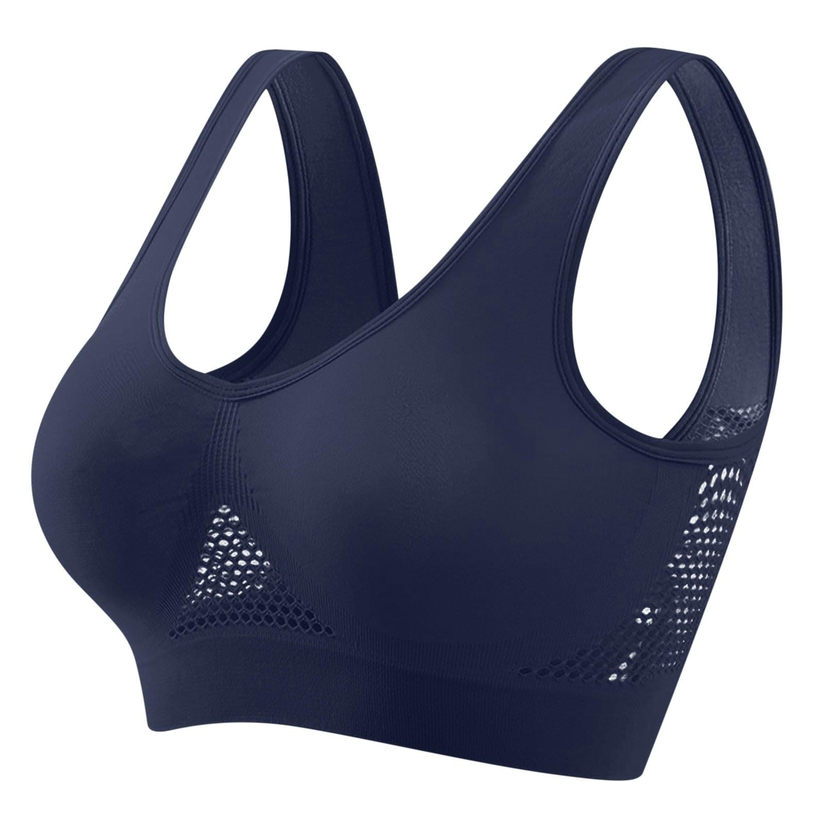 Sports Bra for Women Breathable Anti-Sagging Cooling Comfort Bras Plus Size Wireless Bras Gym Activewear with High Support