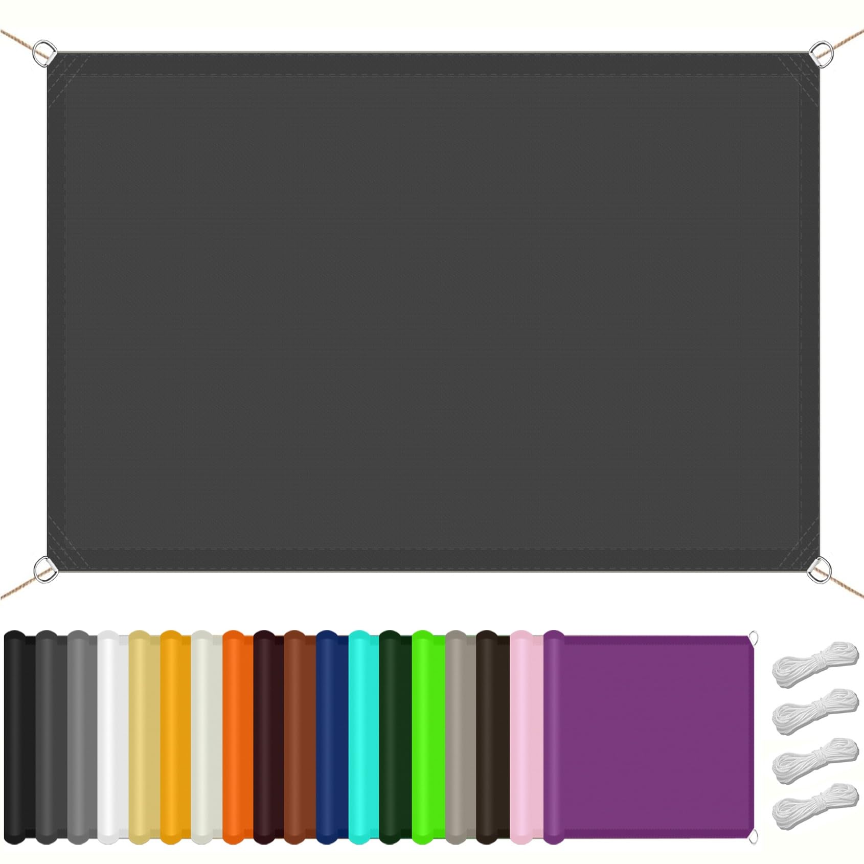 Voile d'ombrage auvent rectangulaire contre le vent et la pluie 280x340