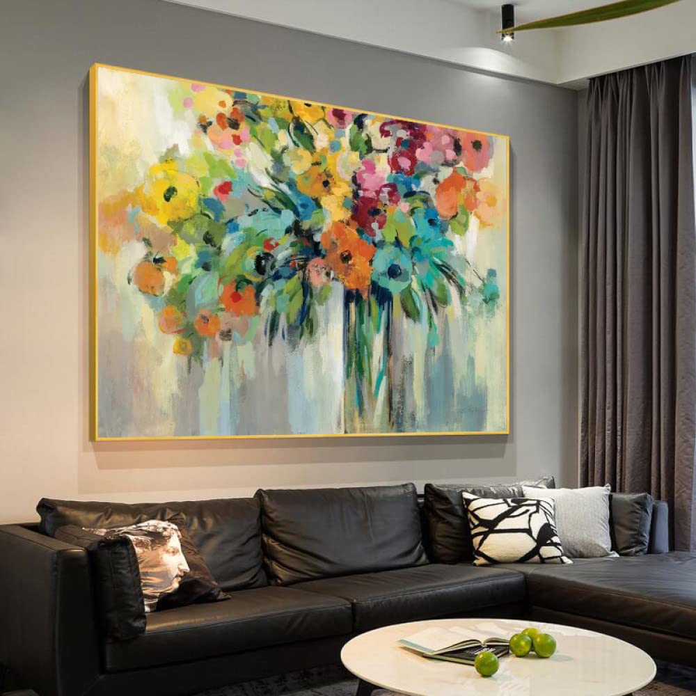 Aquarelle fleurs abstraites mur art photo décoration salon