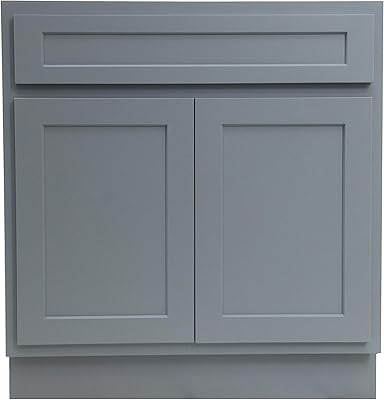 Amazon Com Vanity Art 39 Inch Bathroom Vanity Cabinet Solid Wood Gray Finish Double Shutter Door And Bathroom Sink Cabinet Va4039 G Kitchen Dining