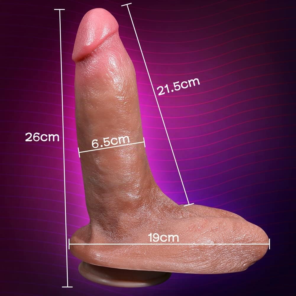 SXOVO Dildo Realistico con Forte Ventosa, Dildo Grande 26cm Ø 6,5 cm Dildo Realistico in Silicone Liquido Dildo Analdildo Pene Giocattolo Sessuale per Donna e Uomo (L)