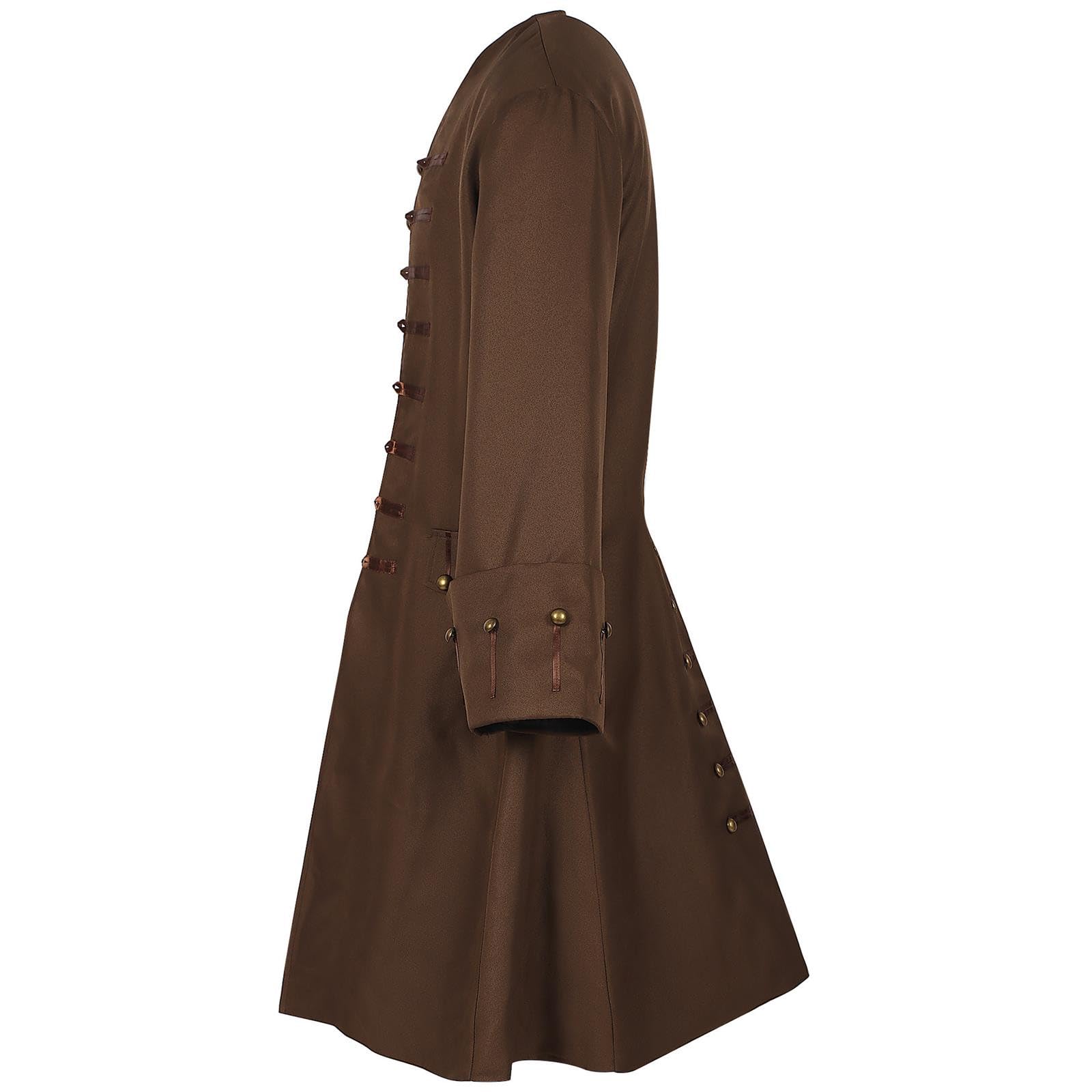 Piraten Mantel Herren Vintage Retro Mantel Faschingskostüme Männer Mittelalter Jacke Cosplay Kostüm Outfit Mittelalterliche Jacke Cosplay Requisiten Halloween Karneval Wikinger Outwear