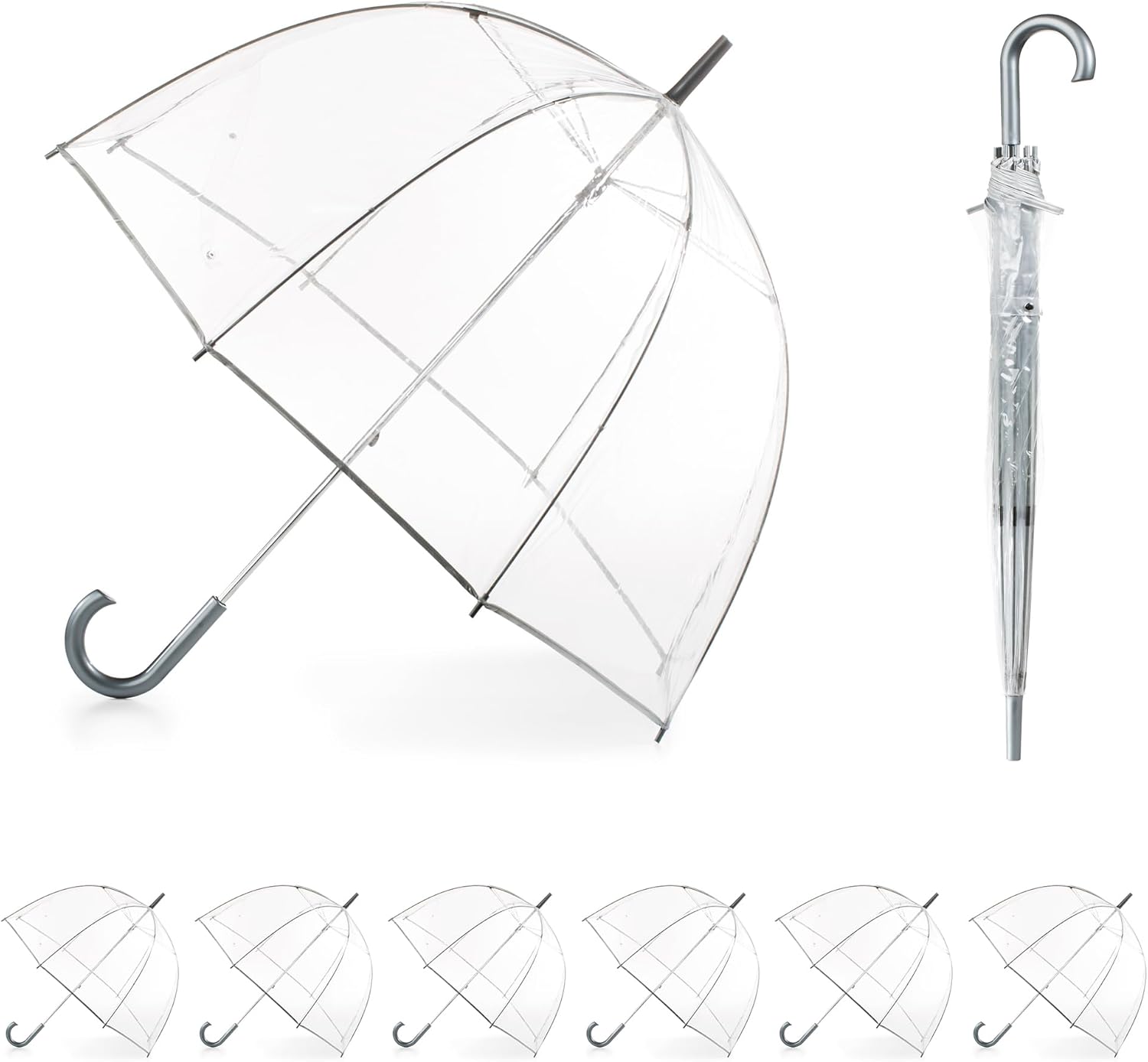 incomplete, only one item totes Adult Clear Bubble Umbrella with Dome Canopy and Lightweight Wind and Rain Protection Clear - 6pk Adults - 51\" Canopy