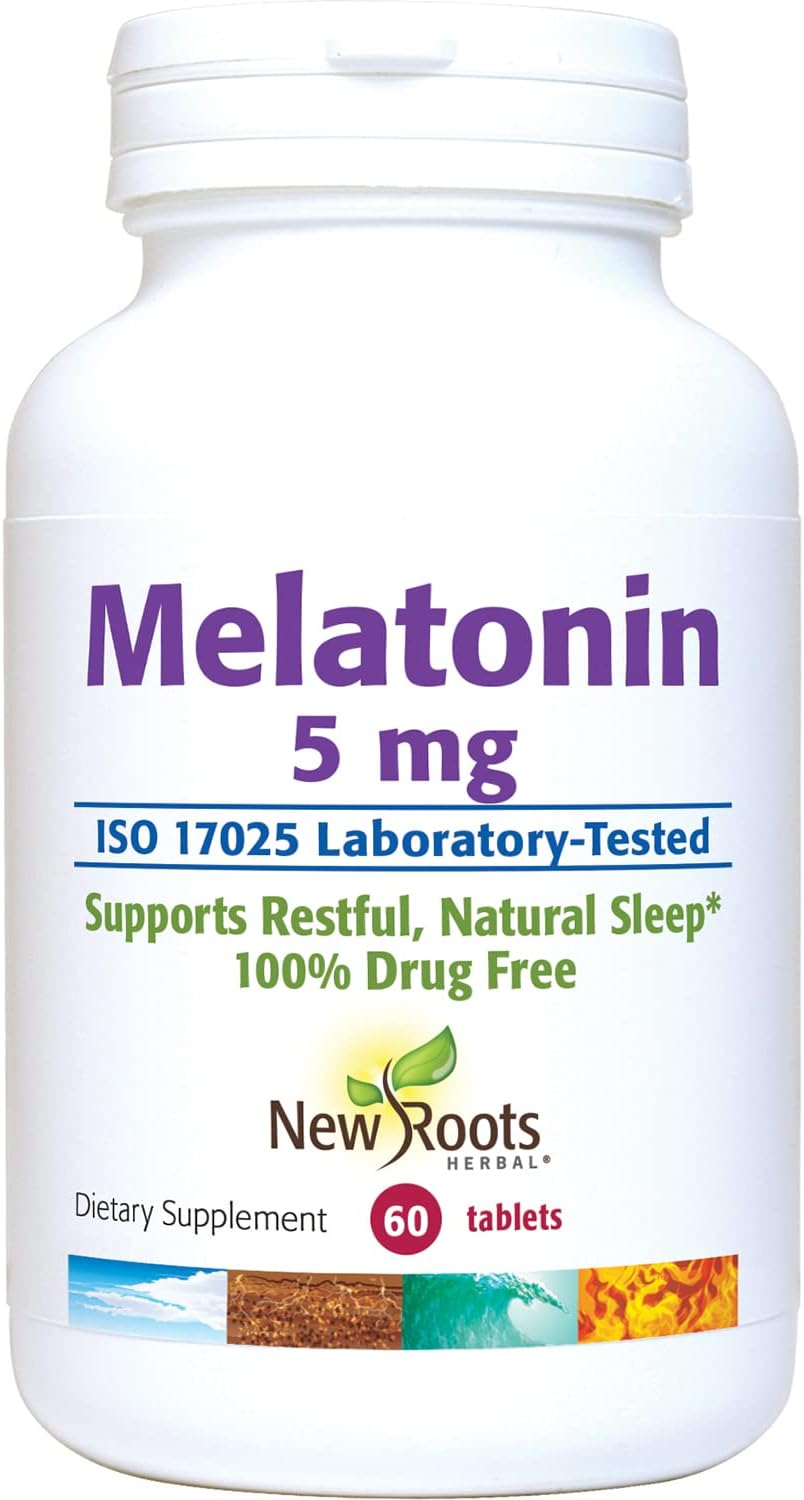 New Roots | Melatonin 5 mg, Natural Sleep Supplment formulated by Naturopathic Doctors, Non-Habit Forming (60 Tablets)
