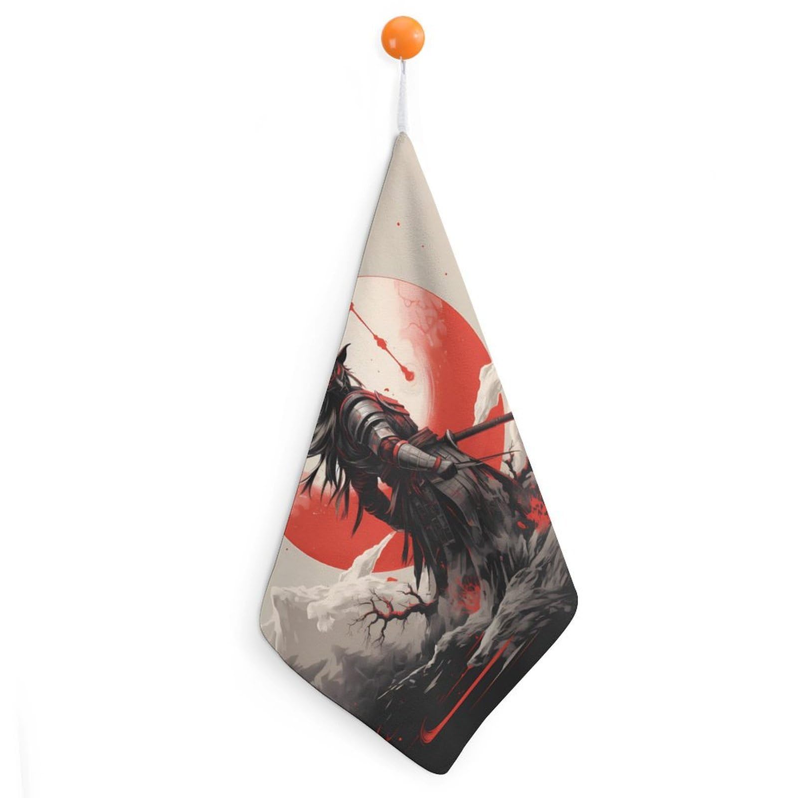 TXFBTRFSA Japanese Black-Samurais Hand Towels with Hanging Loop Kitchen Towel Handkerchiefs Cleaning Cloths
