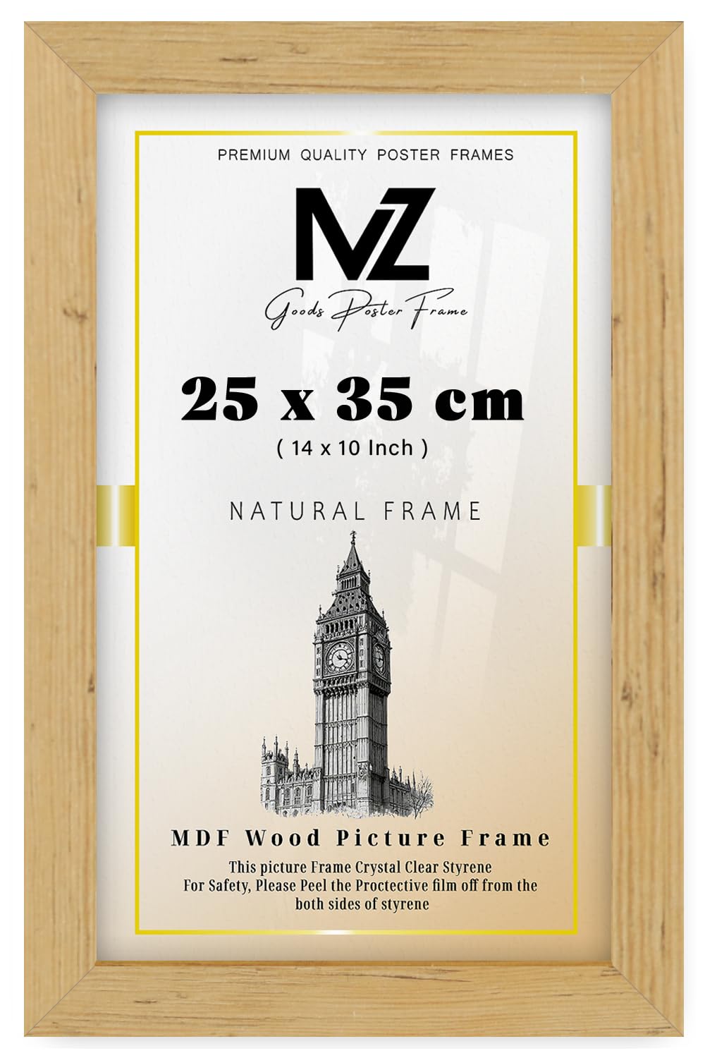 Mz Goods Pine | Eton Wood 250 X 350 Mm Frames - Small 14" X 10" Perfect For Home, Office, (25 X 35 Cm) [ ]