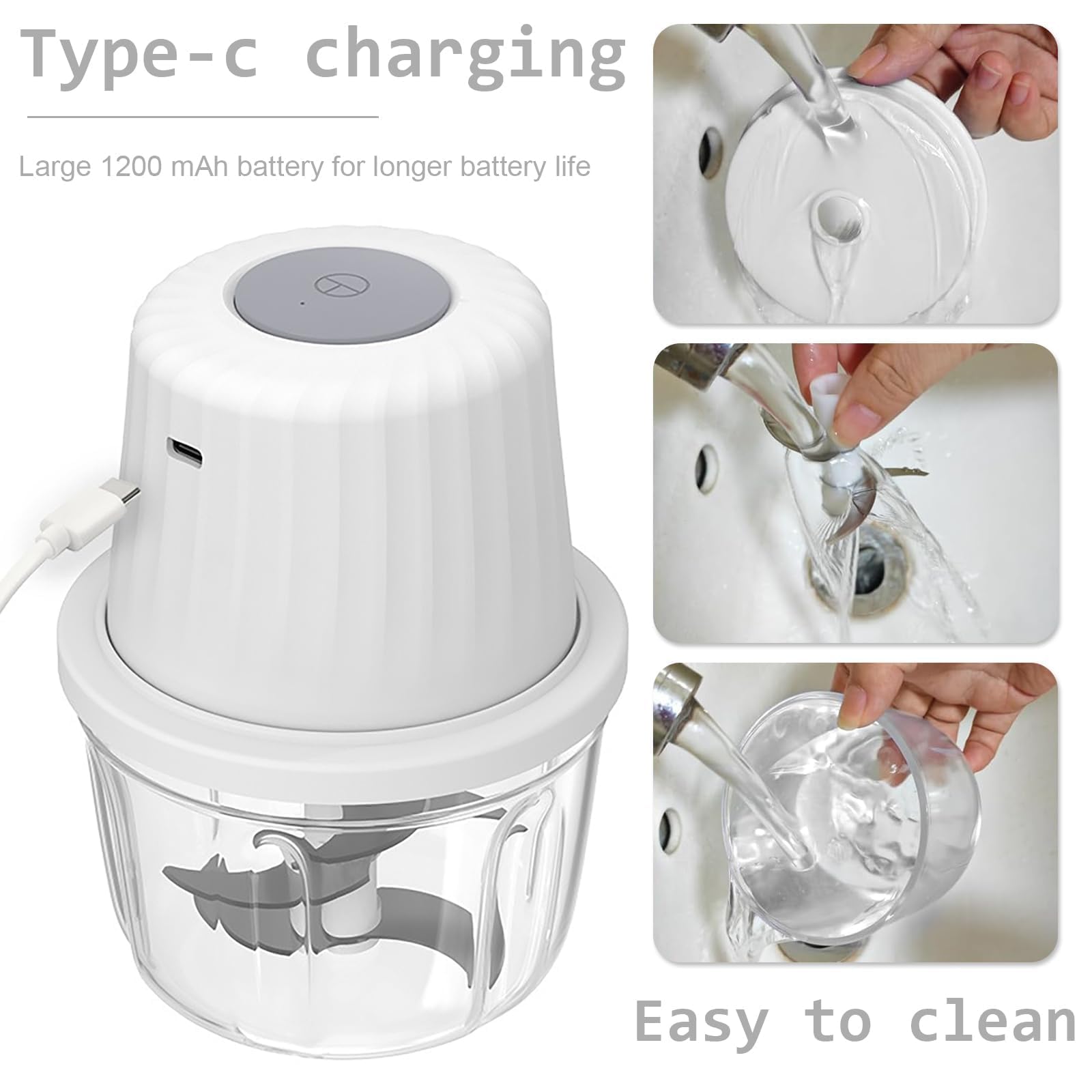 Hachoir À Oignons Électrique 350 Ml, Usb - Petit Hachoir À Oignons