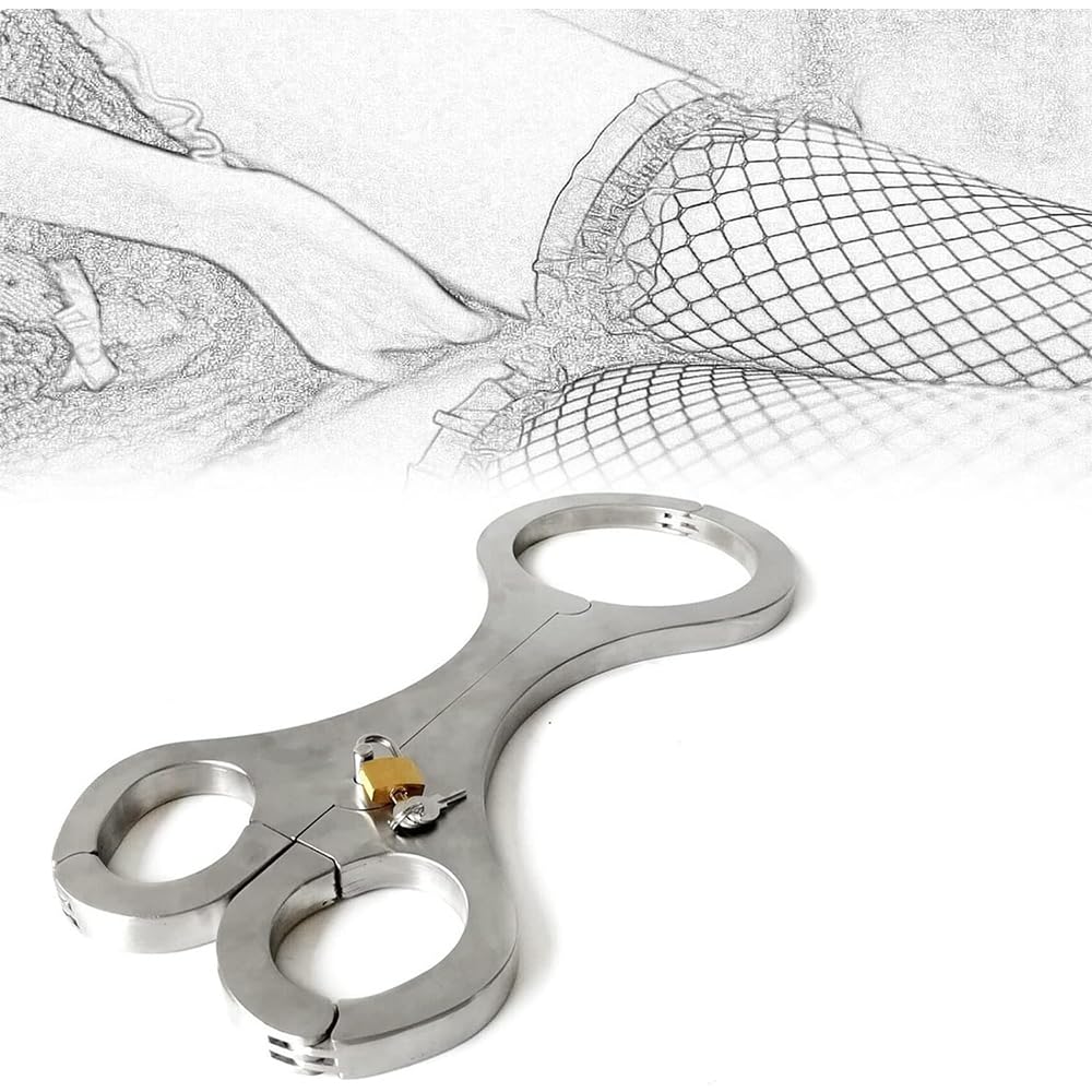 Extrem Bondage Set Edelstahl Bdsm 2 in 1 Sex Spreizstange Halsband Handschellen Sm Sexhalsbänder Schandgeige Restraint System Fesselset Fetish Sklave Erotik Sexspielzeug Für Männer Frauen Paare
