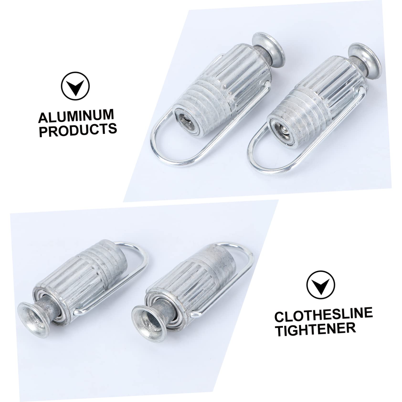 Tensores de polea de aluminio duraderos para tendedero, solución ligera de secado de ropa, mejora la tensión de la cuerda para un secado eficiente al aire libre, perfecto para la configuración del