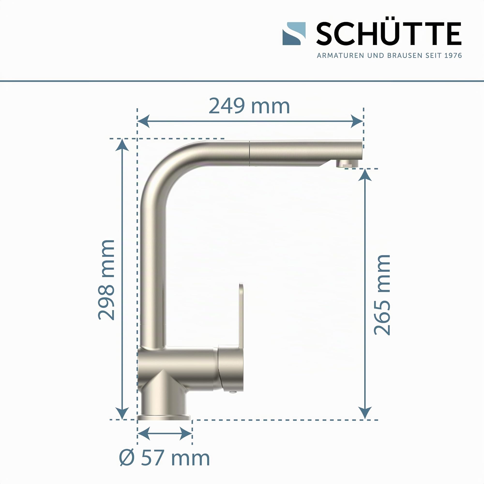 SCHÜTTE London Robinet Cuisine avec Douchette Extensible Mitigeur Rabattable Mitigeur Robinet Evier de Cuisine avec Douchette, Rotative à 360° Froid & Chaud Disponible, Acier Inoxydable