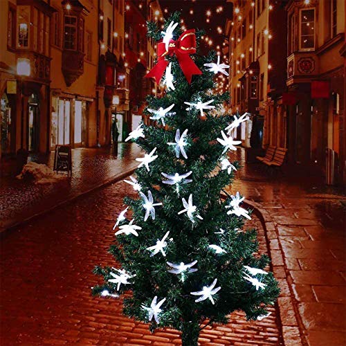 21Ft 30Led Dragonfly Solar Powered String Lights, Outdoor Solar Fairy Lights Solar Waterproof Decoration Light For Home, Garden, Patio, Christmas Tree, Flower, Lawn, Festival #TOP7